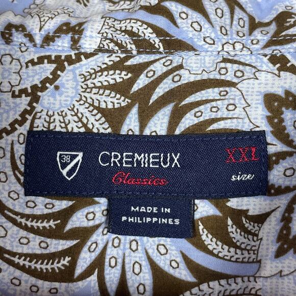 Cremieux Classics Men’s XXL Shirt – Light Blue Brown Paisley 100% Cotton - Picture 6 of 7